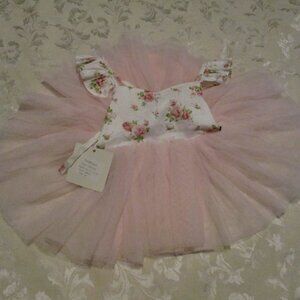 Flofallzique Summer Baby Girls Floral Tulle Dress romper bubble  6-12 months